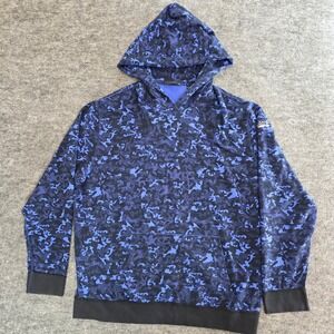 Greyson Gotham Maltese Camo Hoodie Mens XXL Blue Pima Cotton Logo Sweatshirt